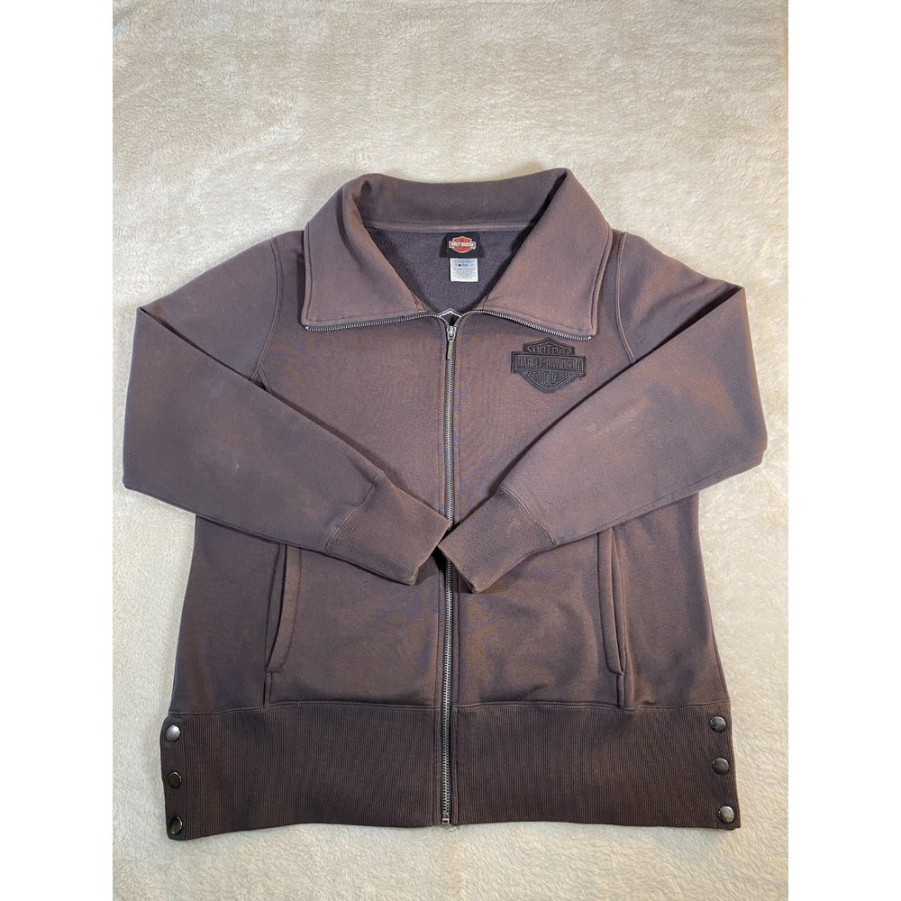 Harley Davidson Women's Size XL Full Zip Sweatshirt Faded Black